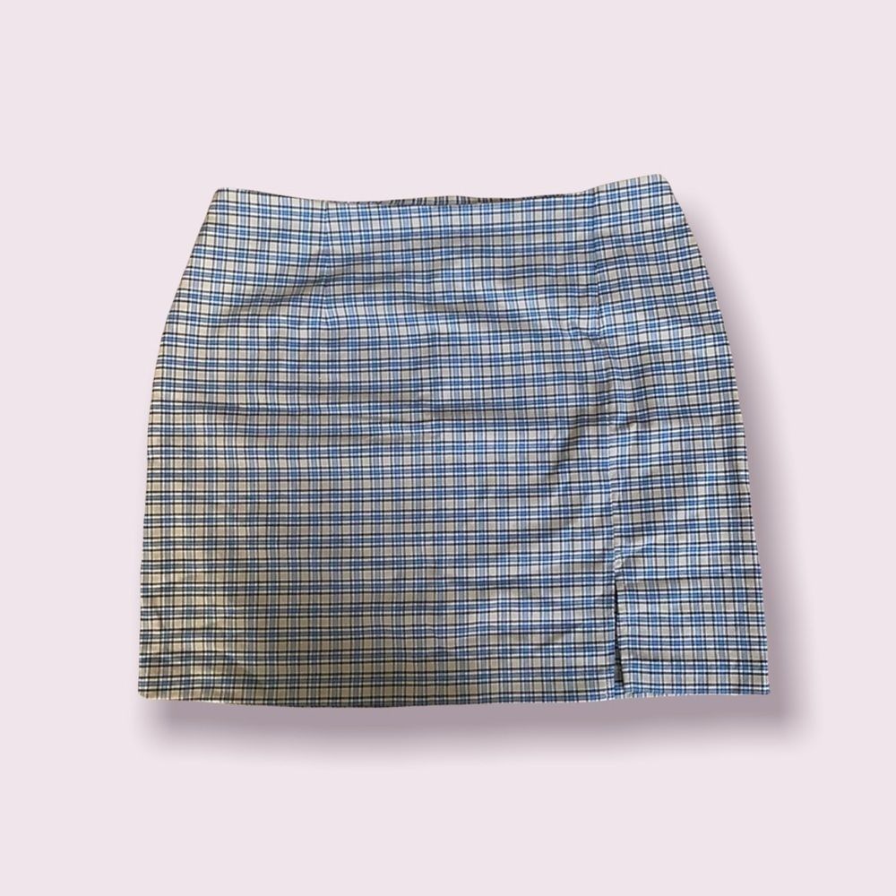 Route 66 Blue Plaid Pencil Skirt – Size 16 | Fall Workwear Classic
